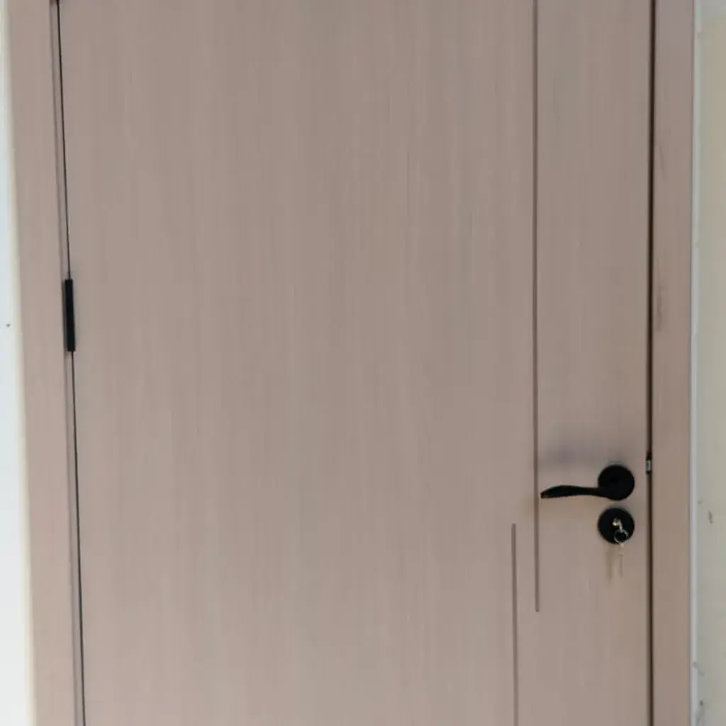 Wooden Door with Metal Handle