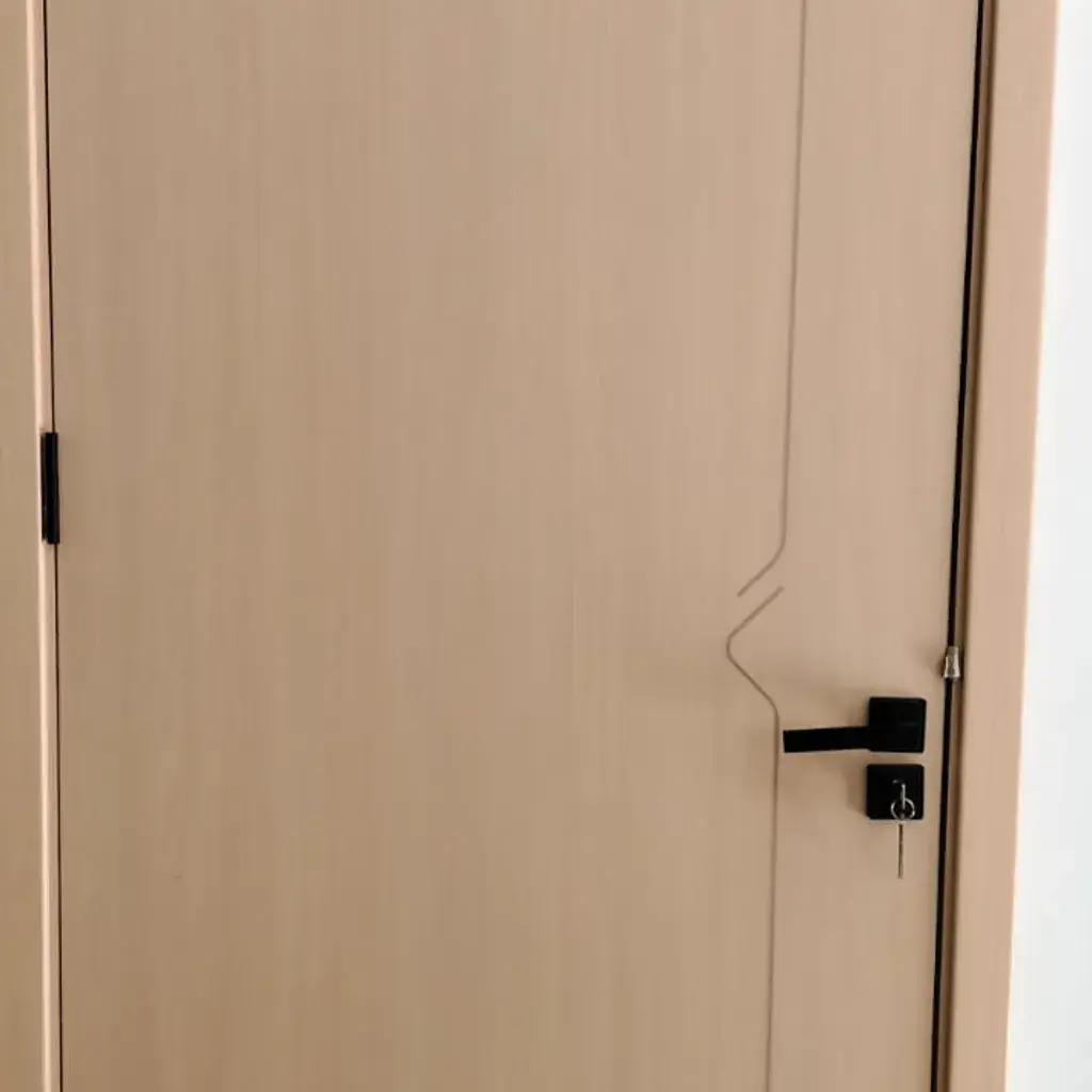 Wooden Interior Door with Sliding Glass Panel