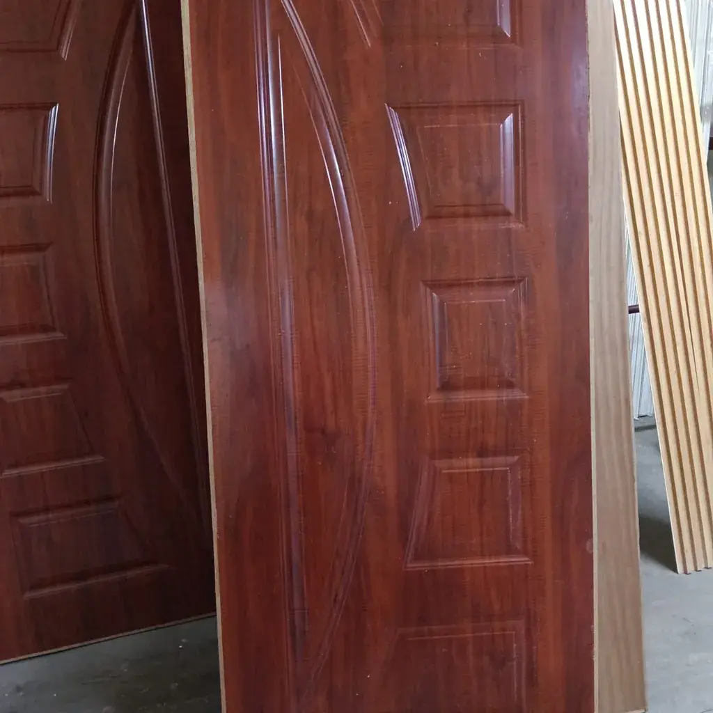 Wooden Double Door with Glass Panels